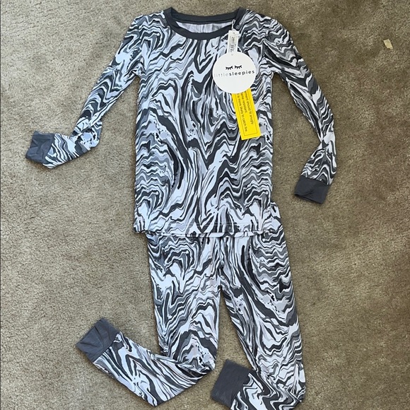 Little Sleepies Other - Little Sleepies Monochrome Swirl Kids Pajama Set